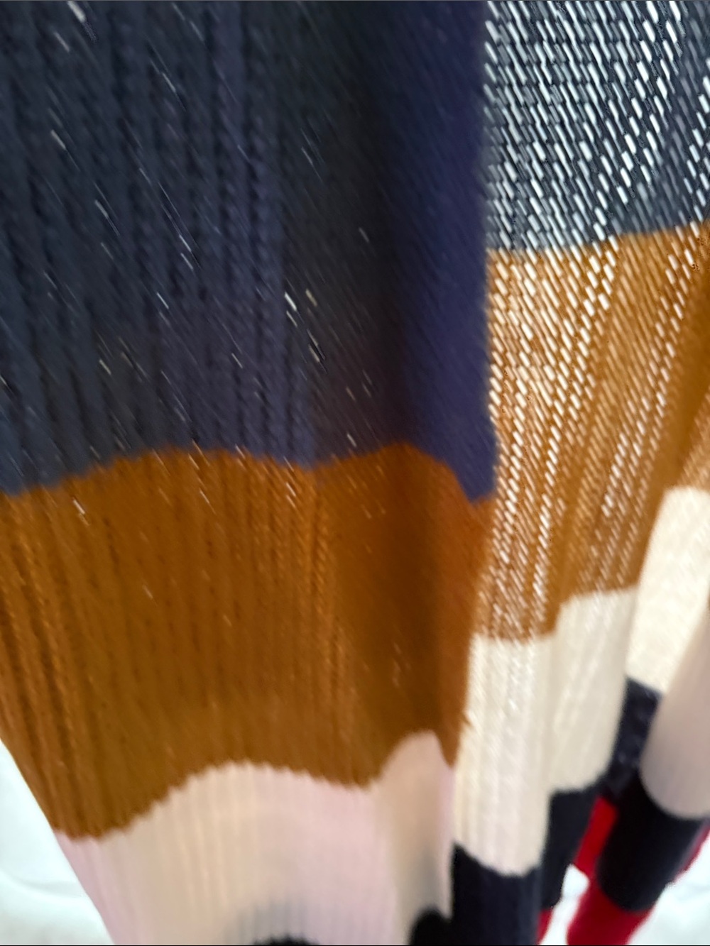 Evelyn Taylor Open-Front Striped Knit Cardigan - Multi Color - Picture 3 of 5